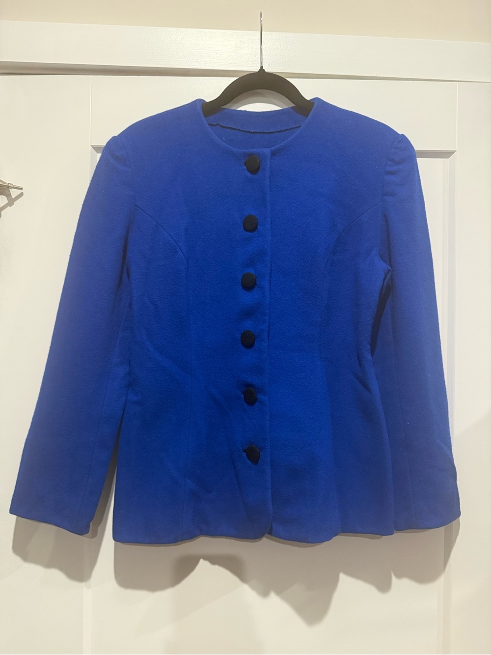 Vintage hand made Classic Royal Blue Women's Button-Front Jacket